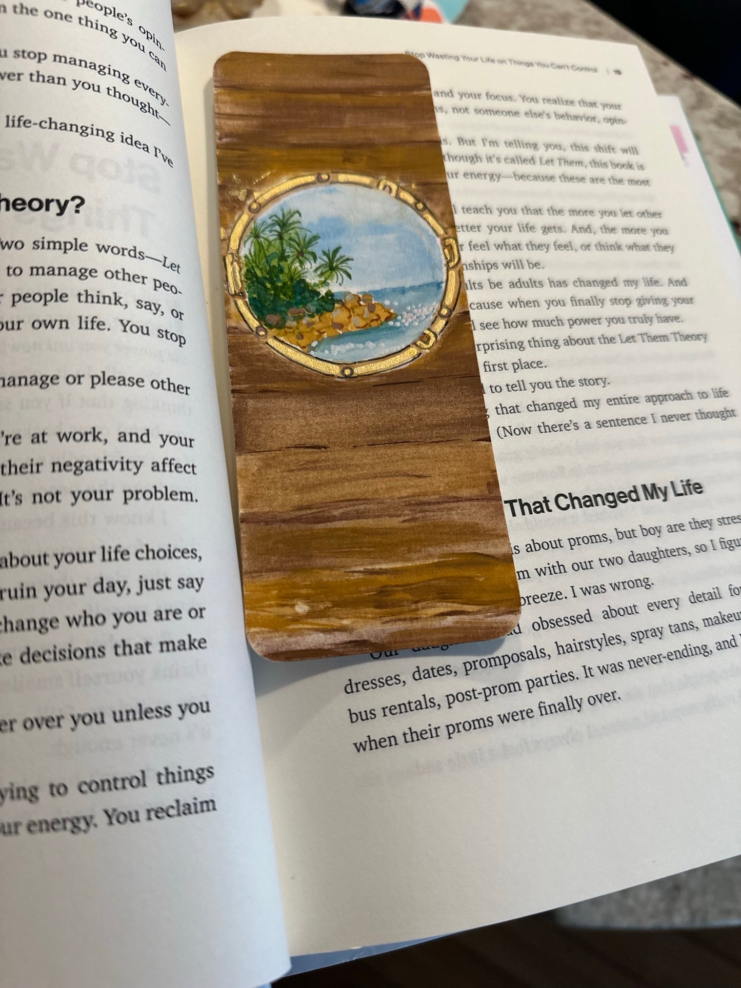 HAND-PAINTED WATERCOLOR BOOKMARK. DESERTED ISLAND